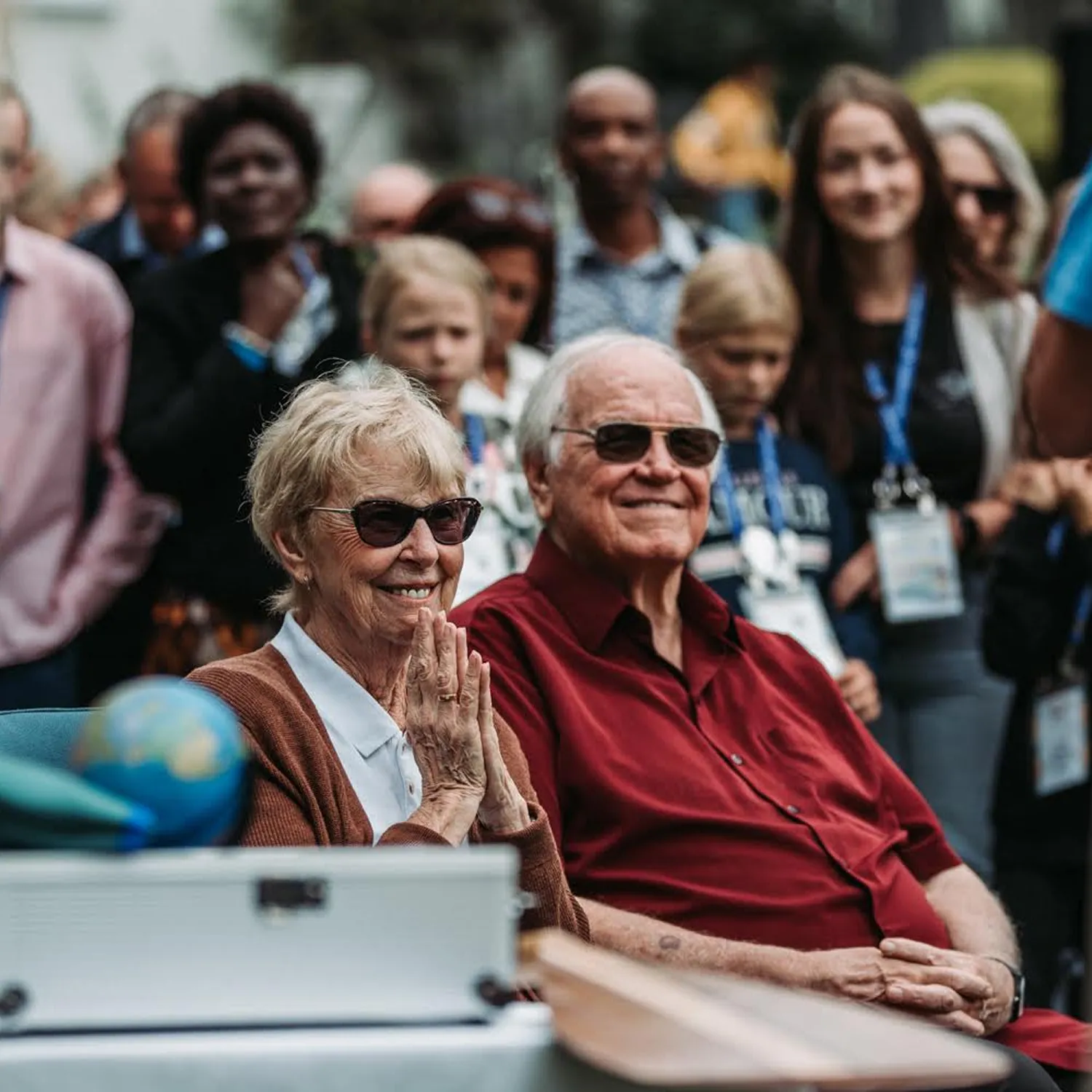 The founders of YWAM Lausanne Switzerland at the 50th Anniversary celebration.